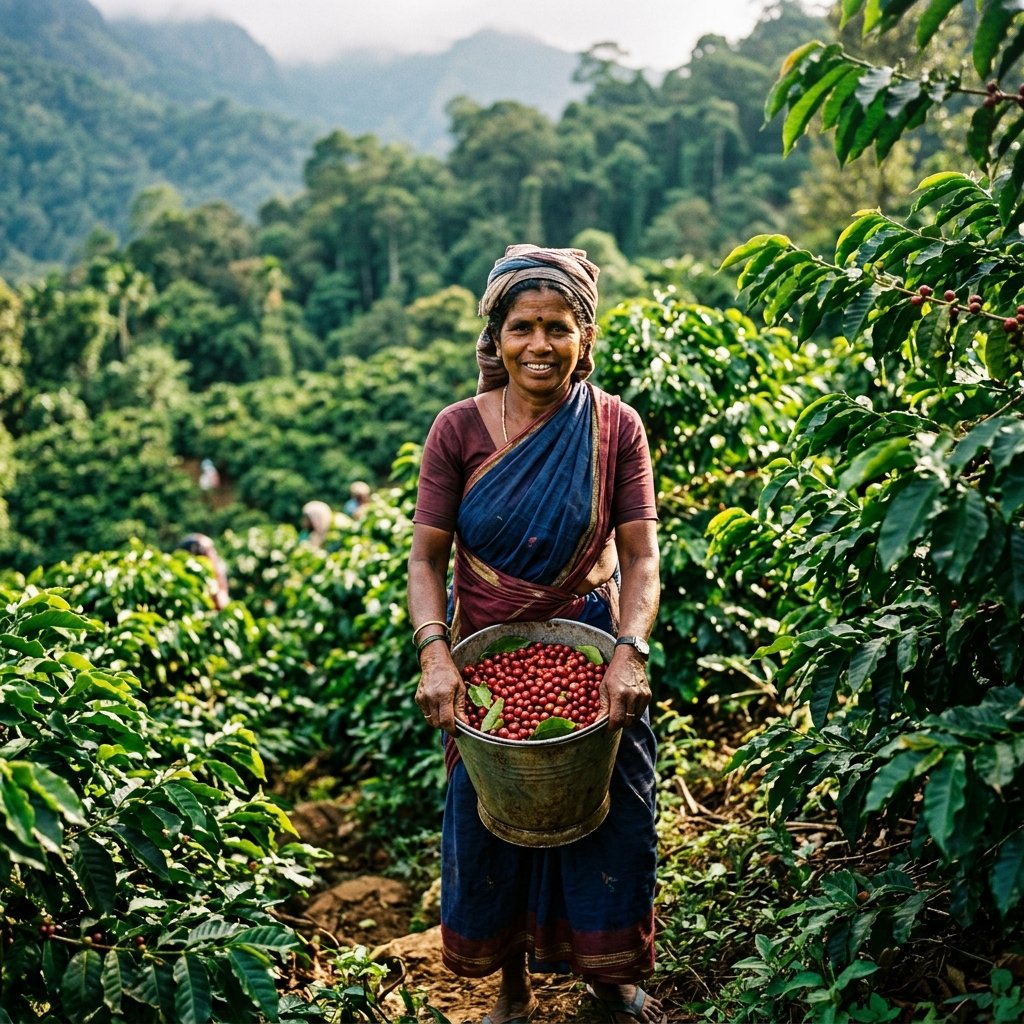 Real Indian Coffee Worker