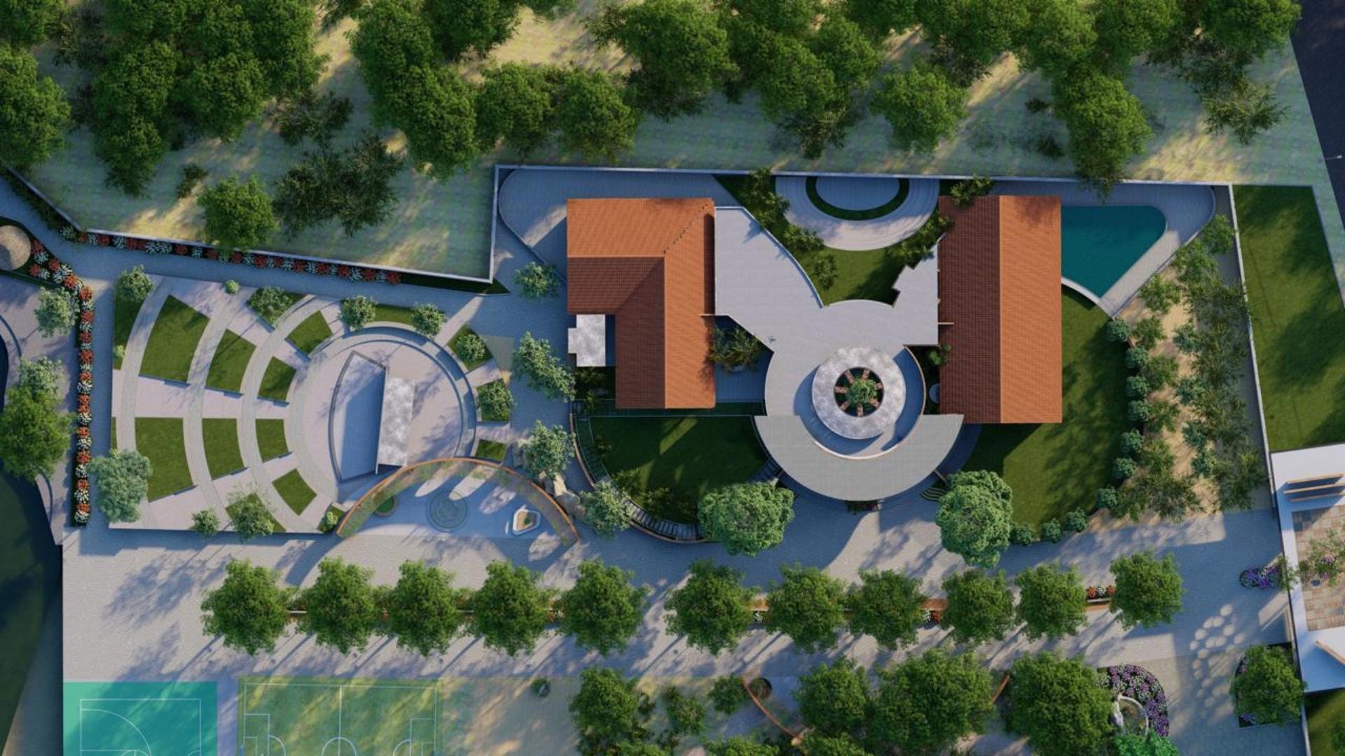 Top view of Mandara farmland